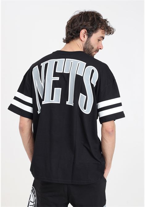 Oversized Brooklyn Nets NBA Arch Graphic Men's T-shirt Black NEW ERA | 60435440.